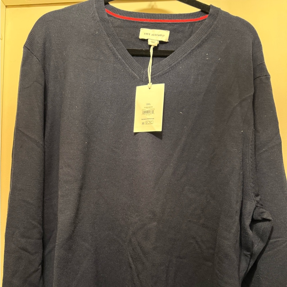 navy blue v neck sweater